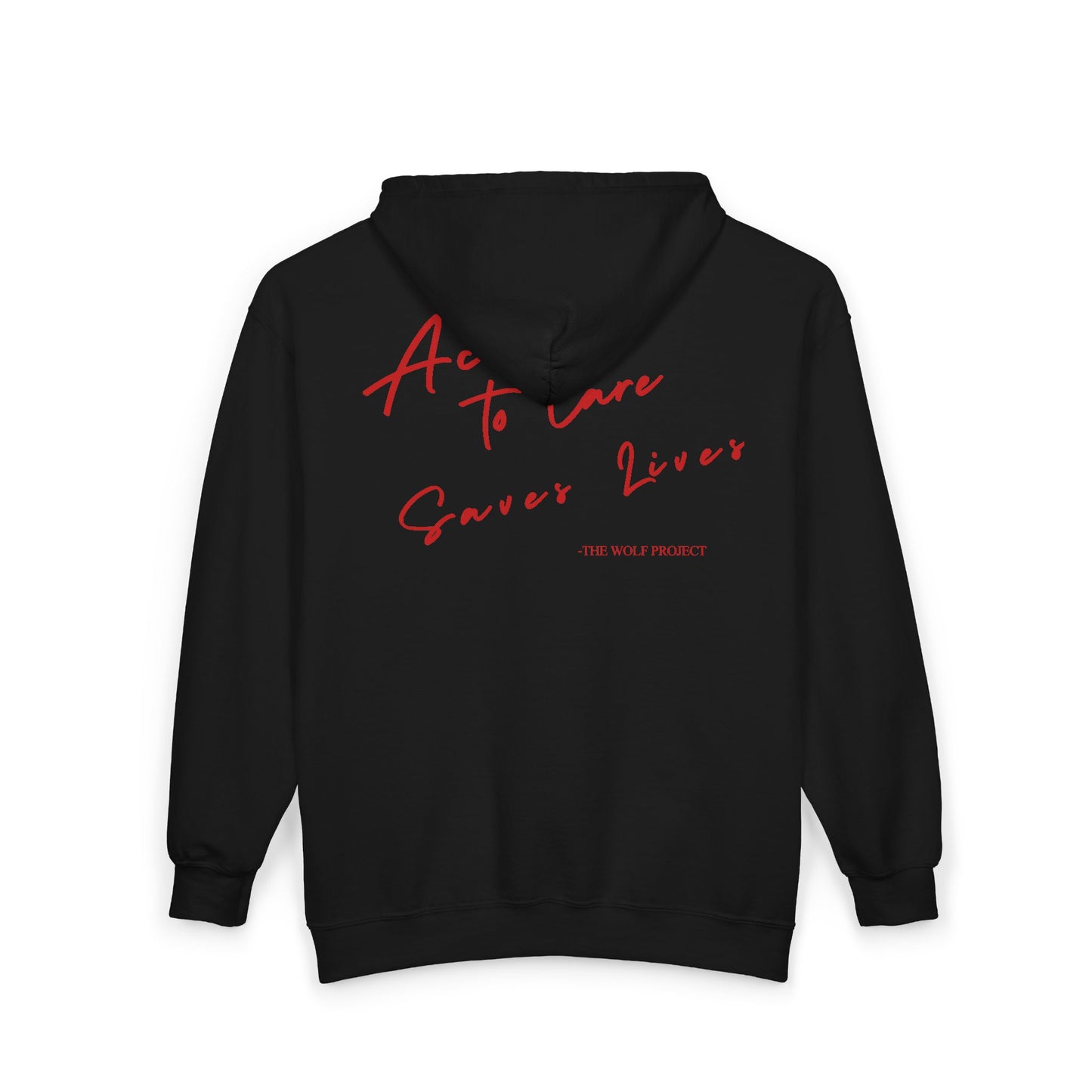 Husky Logo Full-Zip Hoodie — "Always to Care, Serve & Rescue" Graphic Jacket