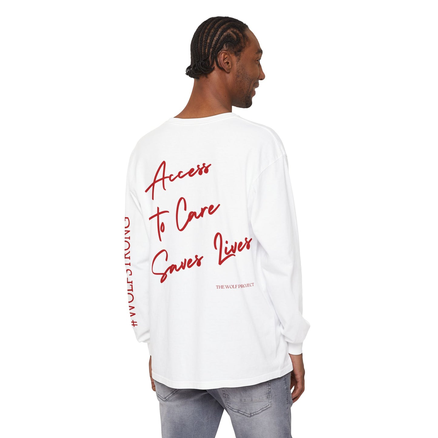 The Wolf Project- Access to Care Saves Lives (logo) Long Sleeve T-Shirt